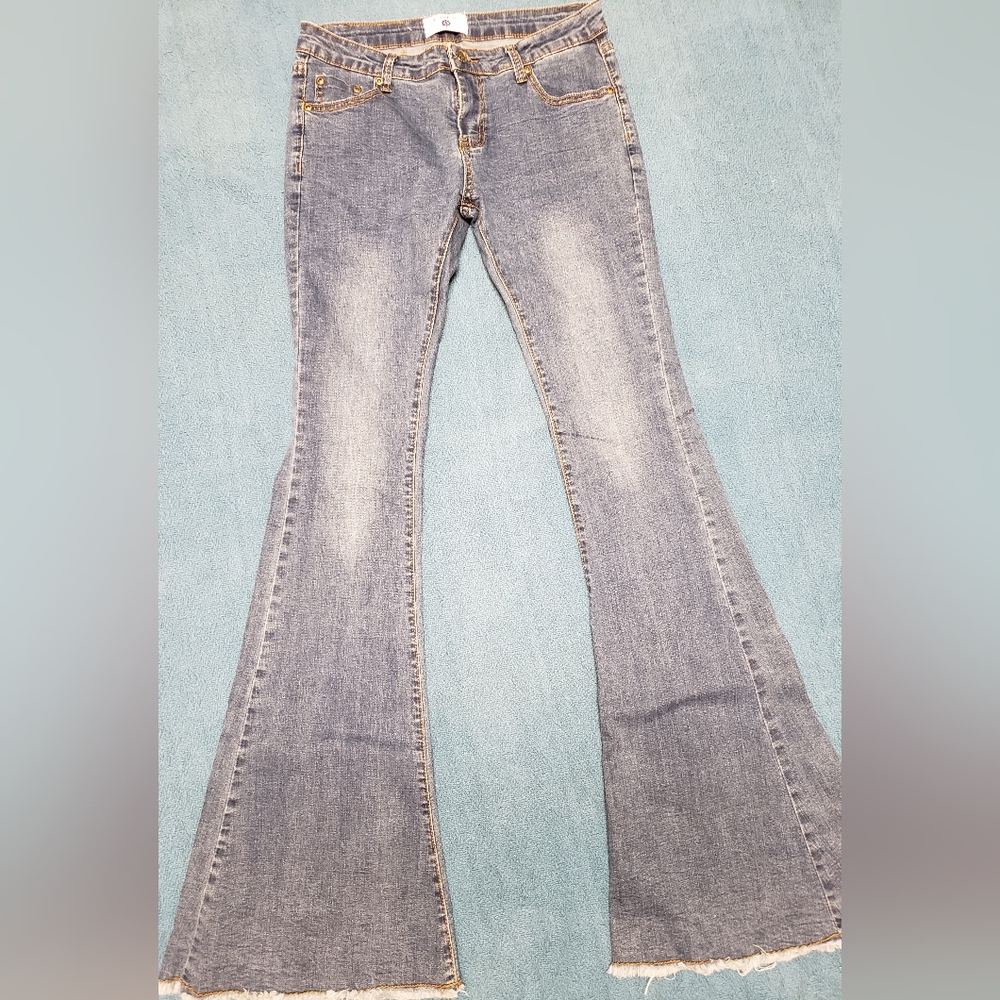 AG Adriano Goldschmied Gray Flare Jeans